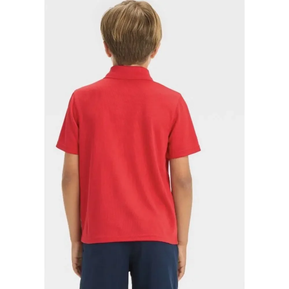 Cat & Jack Boys' Short Sleeve Performance Uniform Polo Shirt - Red Small